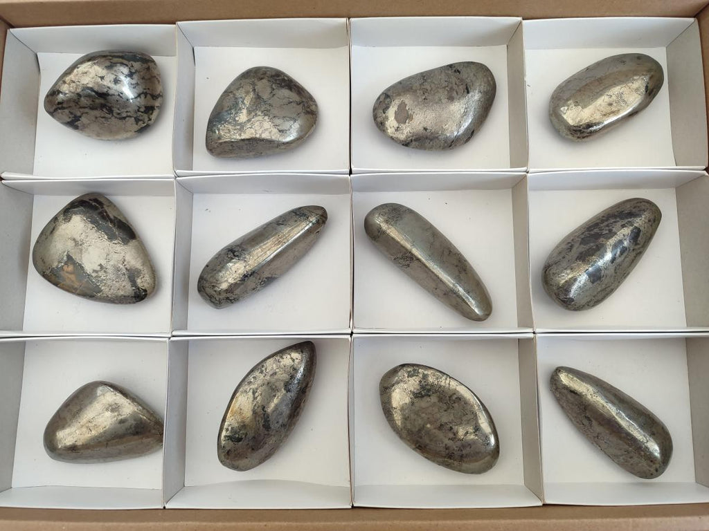 Polished Basalt Pharaoh Stone Free Forms x 12 From Iron Duke Mine, Zimbabwe - Toprock Gemstones and Minerals 