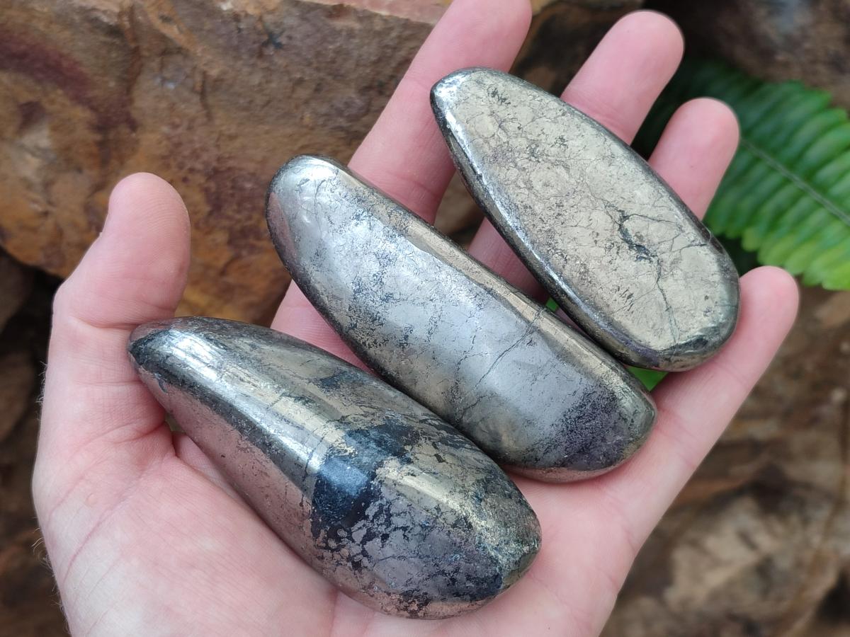 Polished Basalt Pharaoh Stone Free Forms x 12 From Iron Duke Mine, Zimbabwe - Toprock Gemstones and Minerals 
