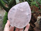Hand Made Gemmy Rose Quartz Leaf Bowl Carvings x 4 From Madagascar - Toprock Gemstones and Minerals 