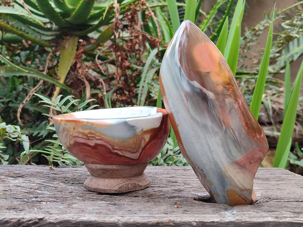 Polished and Natural Mix of Polychrome Jasper Pieces x 4 From Androka, Madagascar - Toprock Gemstones and Minerals 