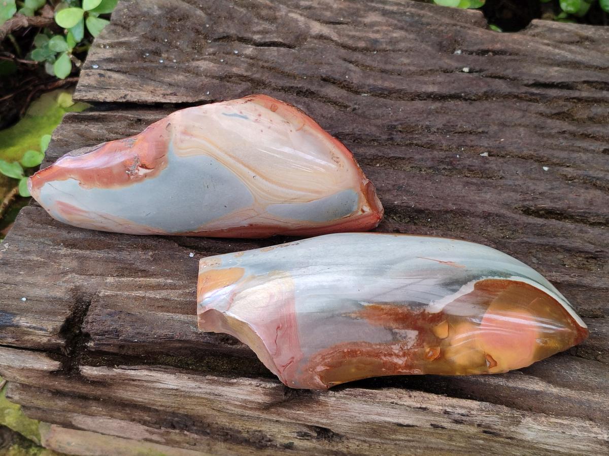 Polished and Natural Mix of Polychrome Jasper Pieces x 4 From Androka, Madagascar - Toprock Gemstones and Minerals 