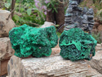 Natural Silky Malachite Specimens x 3 From Kasompe, Congo - Toprock Gemstones and Minerals 