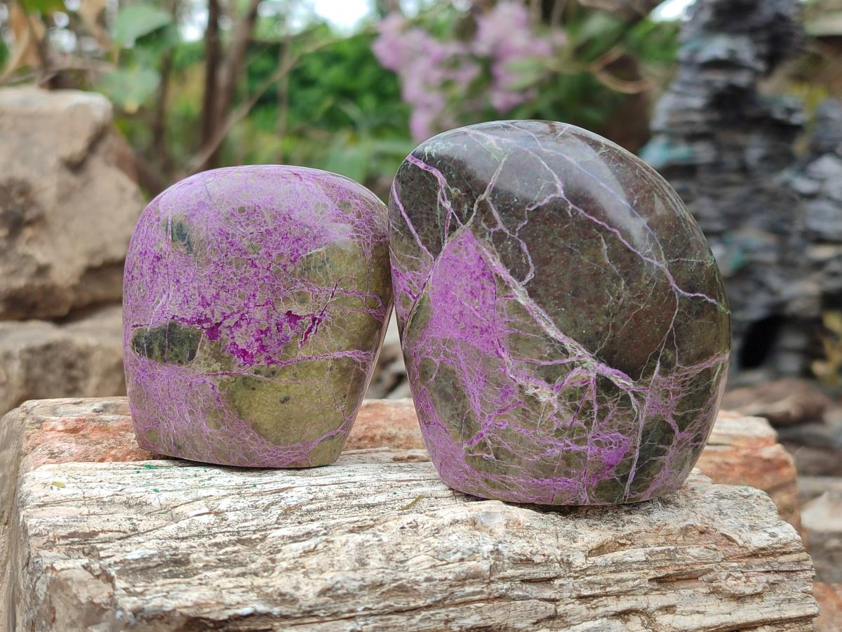 Polished Stichtite Standing Display Pieces x 6 From Barberton, South Africa - Toprock Gemstones and Minerals 
