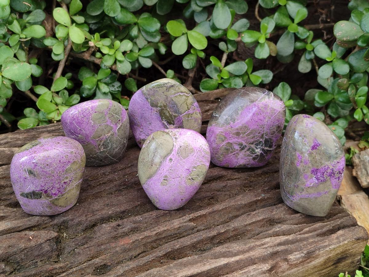 Polished Stichtite Standing Display Pieces x 6 From Barberton, South Africa - Toprock Gemstones and Minerals 