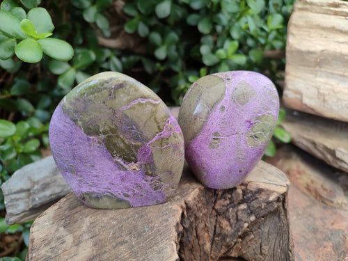 Polished Stichtite Standing Display Pieces x 6 From Barberton, South Africa - Toprock Gemstones and Minerals 