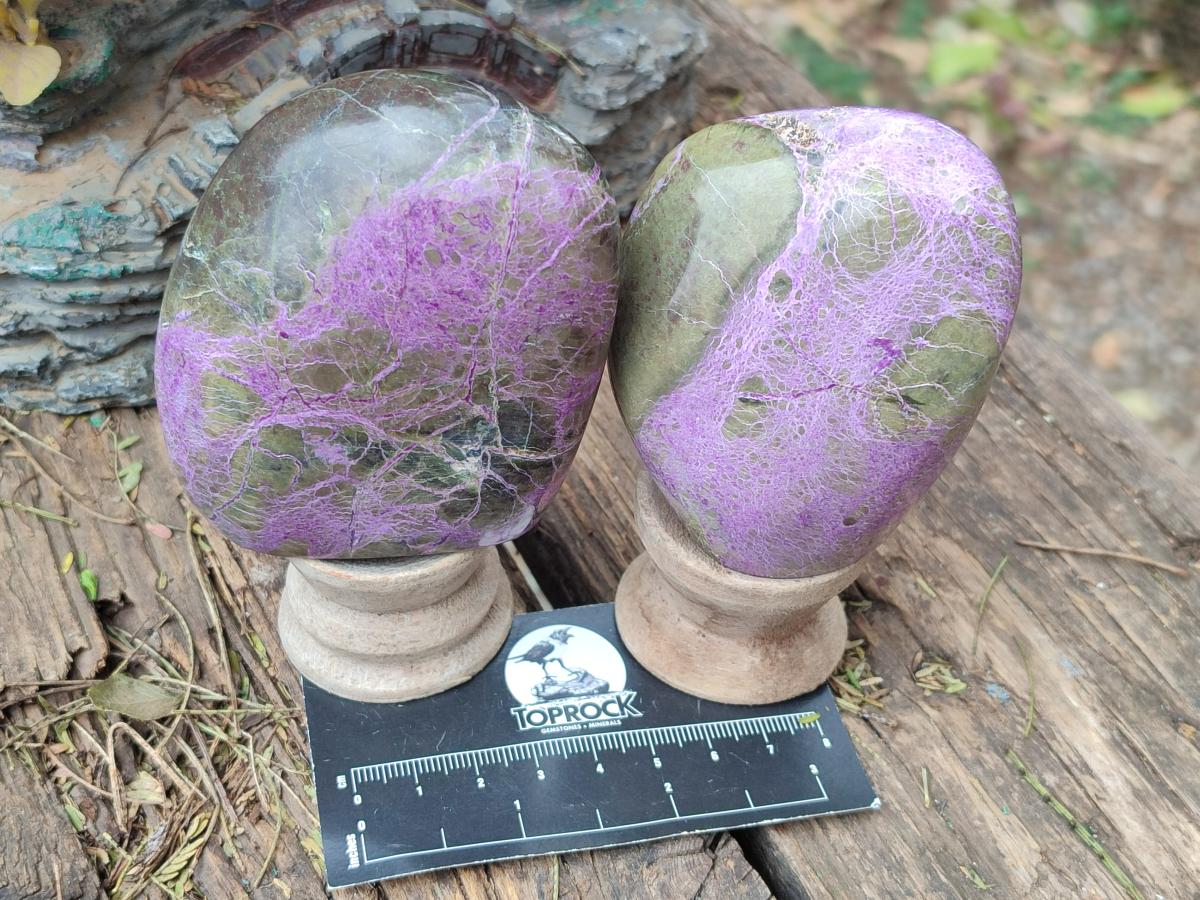 Polished Stichtite Standing Display Pieces x 6 From Barberton, South Africa - Toprock Gemstones and Minerals 