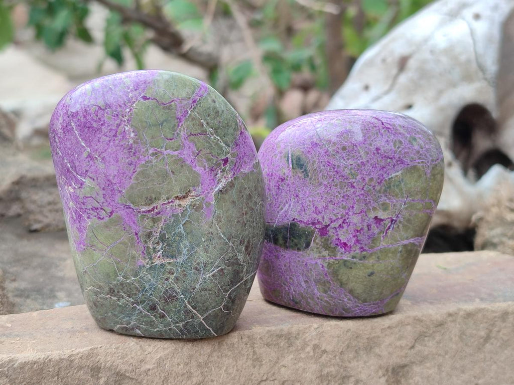 Polished Stichtite Standing Display Pieces x 6 From Barberton, South Africa - Toprock Gemstones and Minerals 