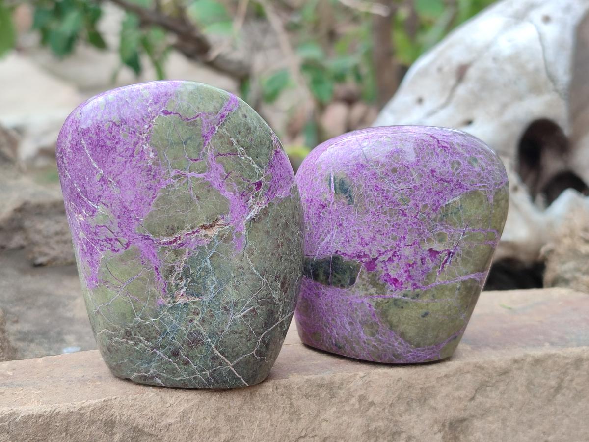 Polished Stichtite Standing Display Pieces x 6 From Barberton, South Africa - Toprock Gemstones and Minerals 