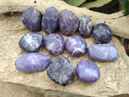 Polished Lepidolite Galets x 12 From Zimbabwe - Toprock Gemstones and Minerals 