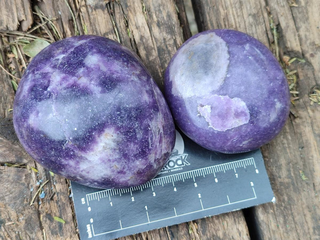 Polished Lepidolite Galets x 12 From Zimbabwe - Toprock Gemstones and Minerals 