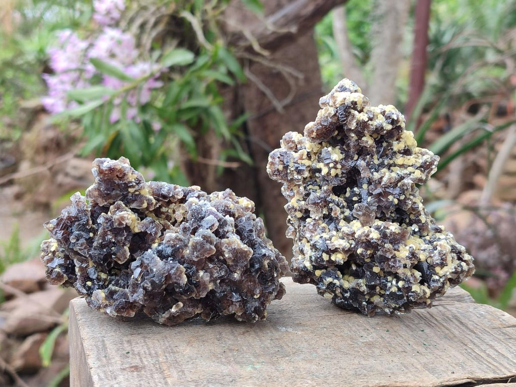 Natural Smokey Fluorite Specimens with Yellow Muscovite Mica x 5 From Erongo, Namibia - Toprock Gemstones and Minerals 