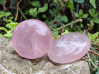 Polished Gemmy Rose Quartz Palm Stones x 12 From Madagascar - Toprock Gemstones and Minerals 