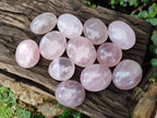 Polished Gemmy Rose Quartz Palm Stones x 12 From Madagascar - Toprock Gemstones and Minerals 