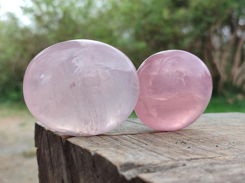 Polished Gemmy Rose Quartz Palm Stones x 12 From Madagascar - Toprock Gemstones and Minerals 