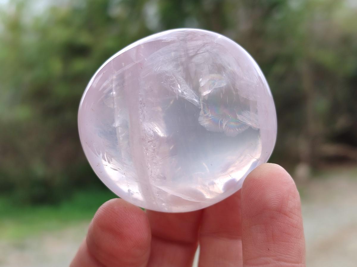 Polished Gemmy Rose Quartz Palm Stones x 12 From Madagascar - Toprock Gemstones and Minerals 