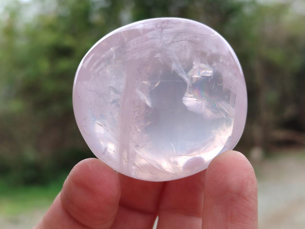 Polished Gemmy Rose Quartz Palm Stones x 12 From Madagascar - Toprock Gemstones and Minerals 