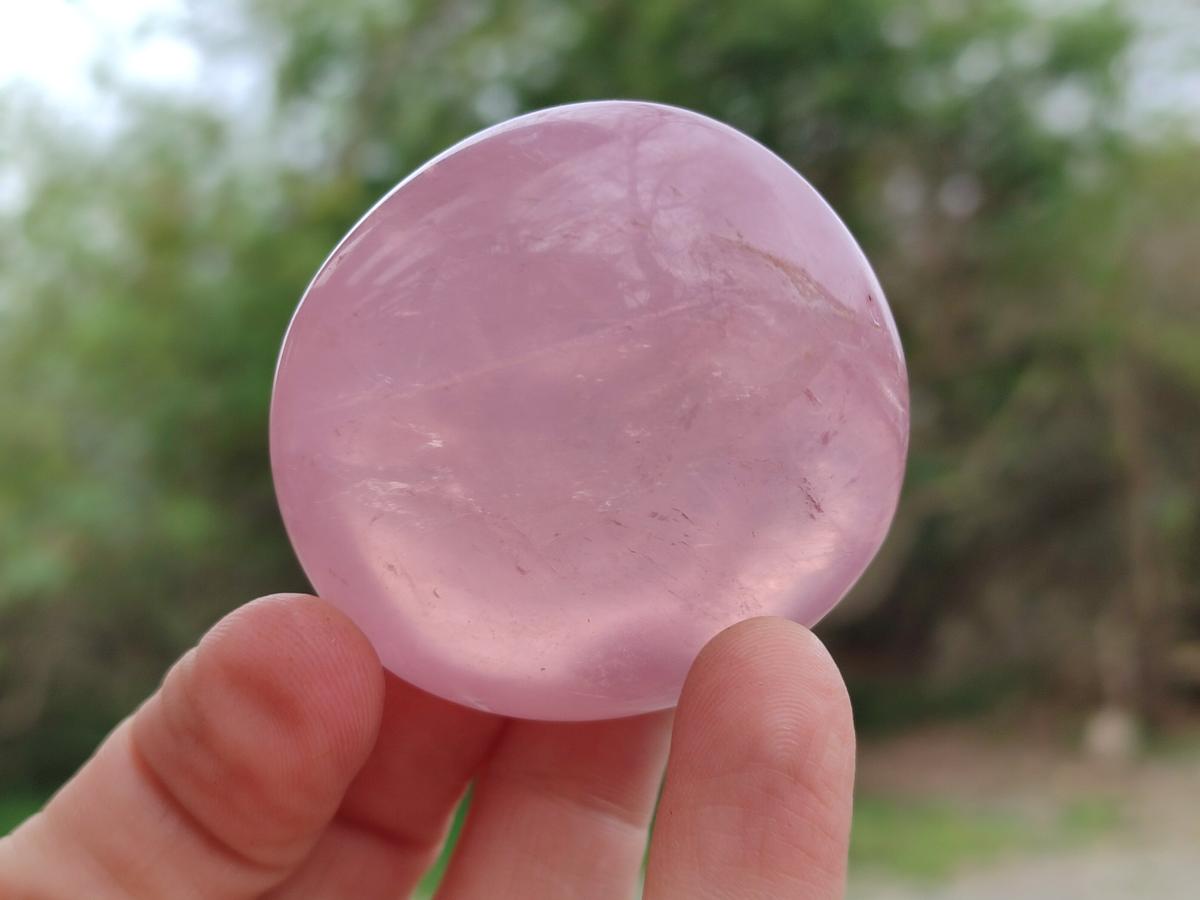 Polished Gemmy Rose Quartz Palm Stones x 12 From Madagascar - Toprock Gemstones and Minerals 