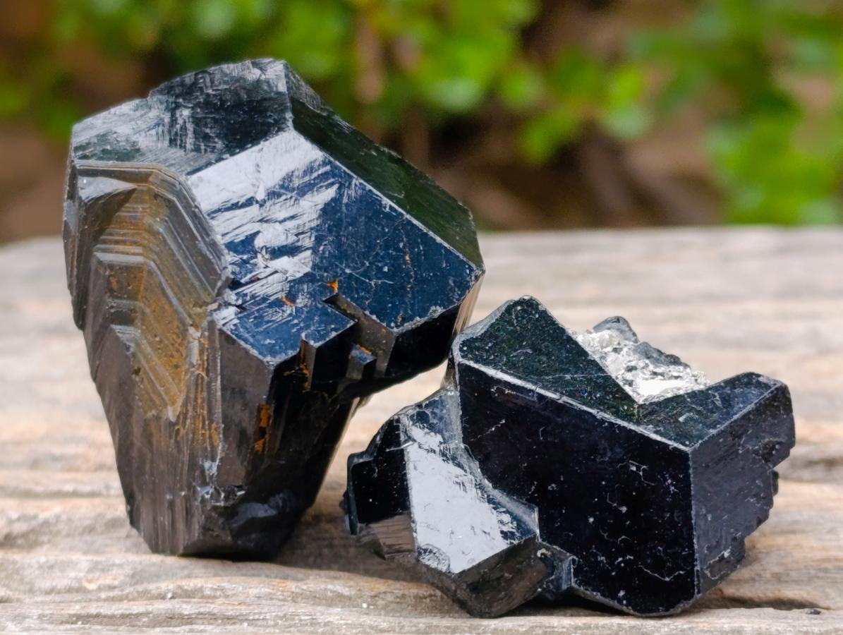 Natural Schorl Black Tourmaline Specimens x 12 From Erongo, Namibia - Toprock Gemstones and Minerals 