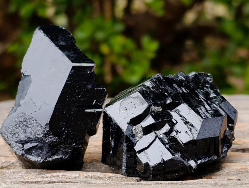 Natural Schorl Black Tourmaline Specimens x 12 From Erongo, Namibia - Toprock Gemstones and Minerals 
