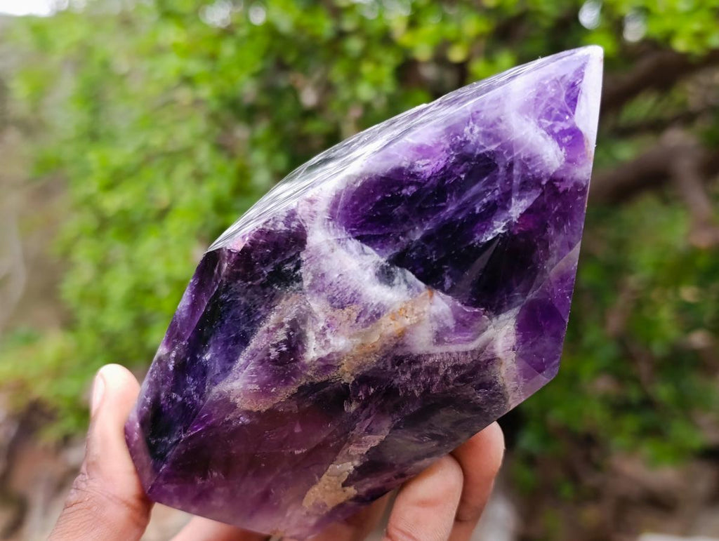 Polished Chevron Amethyst Display Crystals x 2 From Zambia - Toprock Gemstones and Minerals 