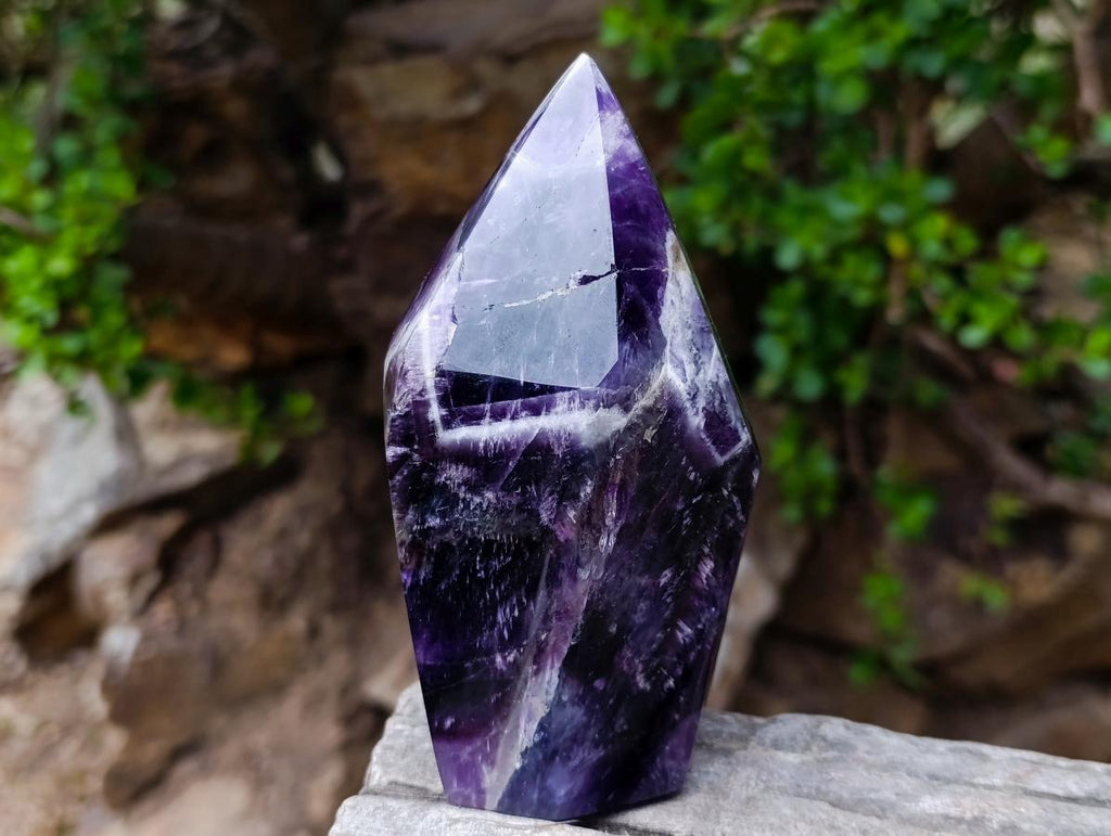 Polished Chevron Amethyst Display Crystals x 2 From Zambia - Toprock Gemstones and Minerals 