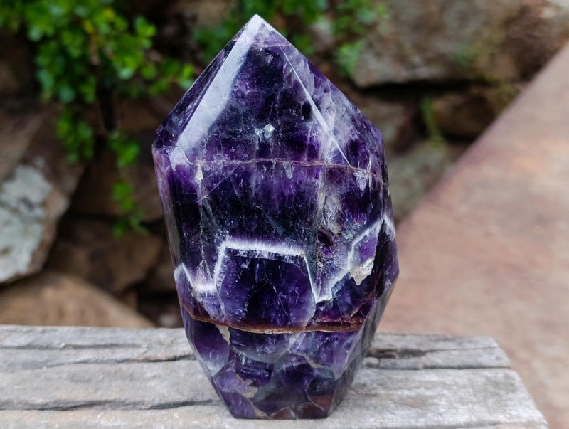 Polished Chevron Amethyst Display Crystals x 2 From Zambia - Toprock Gemstones and Minerals 