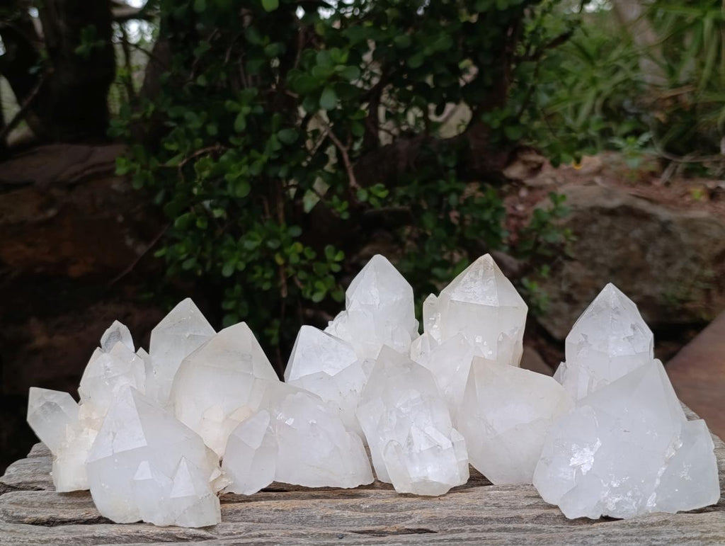 Natural Cascading "Anananas" Candle Quartz Crystals x 12 From Antsirabe, Madagascar - Toprock Gemstones and Minerals 