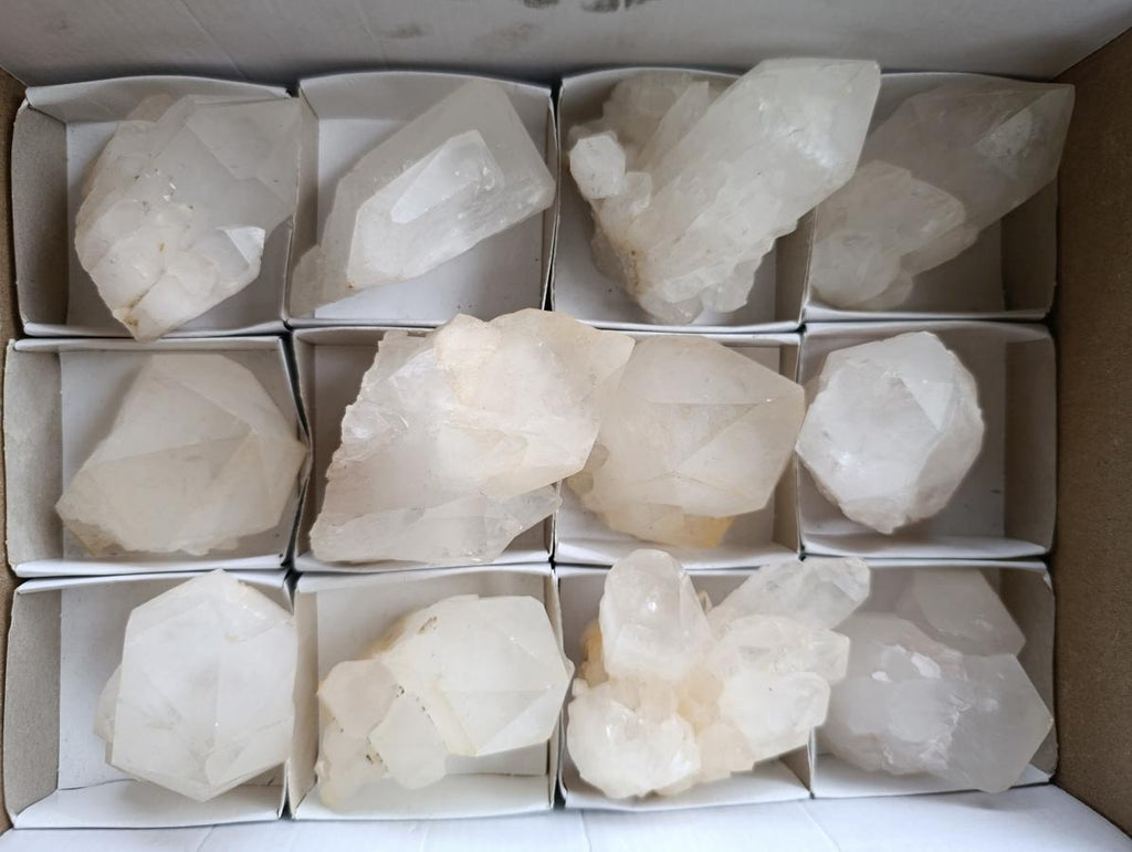 Natural Cascading "Anananas" Candle Quartz Crystals x 12 From Antsirabe, Madagascar - Toprock Gemstones and Minerals 