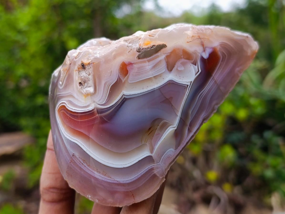 Polished Large One Side Red Shashe River Agate Nodules x 6 From Shashe River, Zimbabwe - Toprock Gemstones and Minerals 