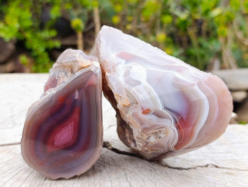 Polished Large One Side Red Shashe River Agate Nodules x 6 From Shashe River, Zimbabwe - Toprock Gemstones and Minerals 