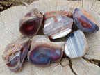 Polished Large One Side Red Shashe River Agate Nodules x 6 From Shashe River, Zimbabwe - Toprock Gemstones and Minerals 