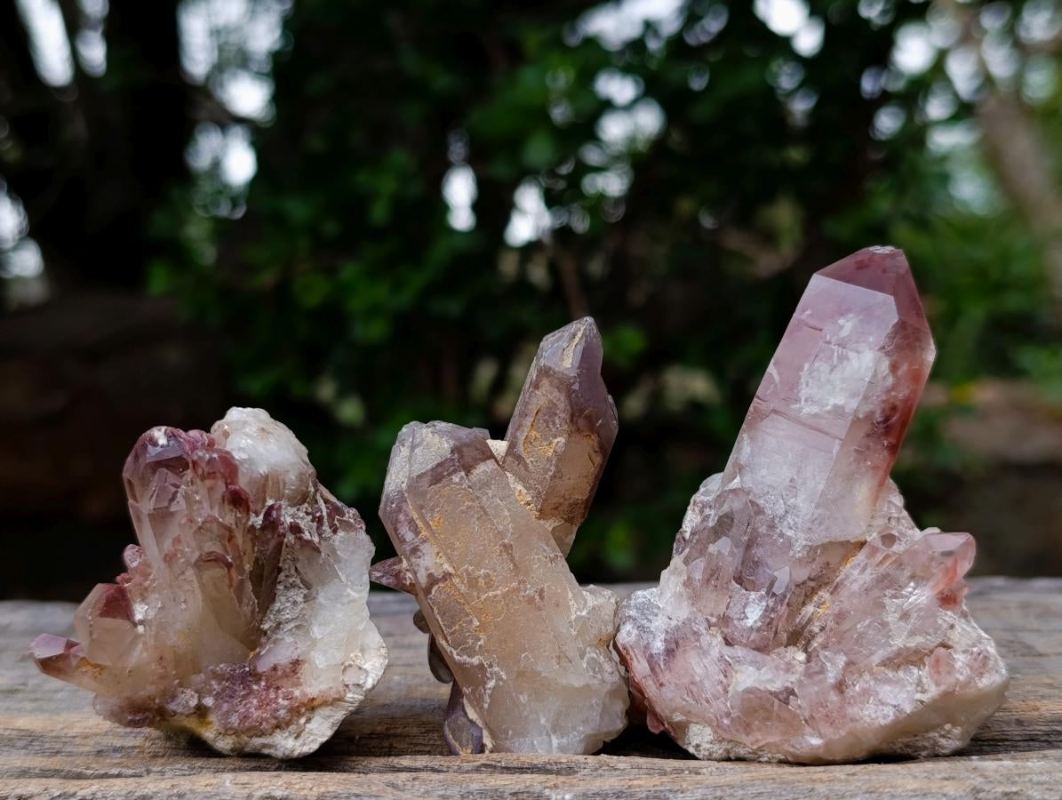 Natural Red Hematoid Quartz Crystals and Clusters x 24 From Karoi, Zimbabwe - Toprock Gemstones and Minerals 
