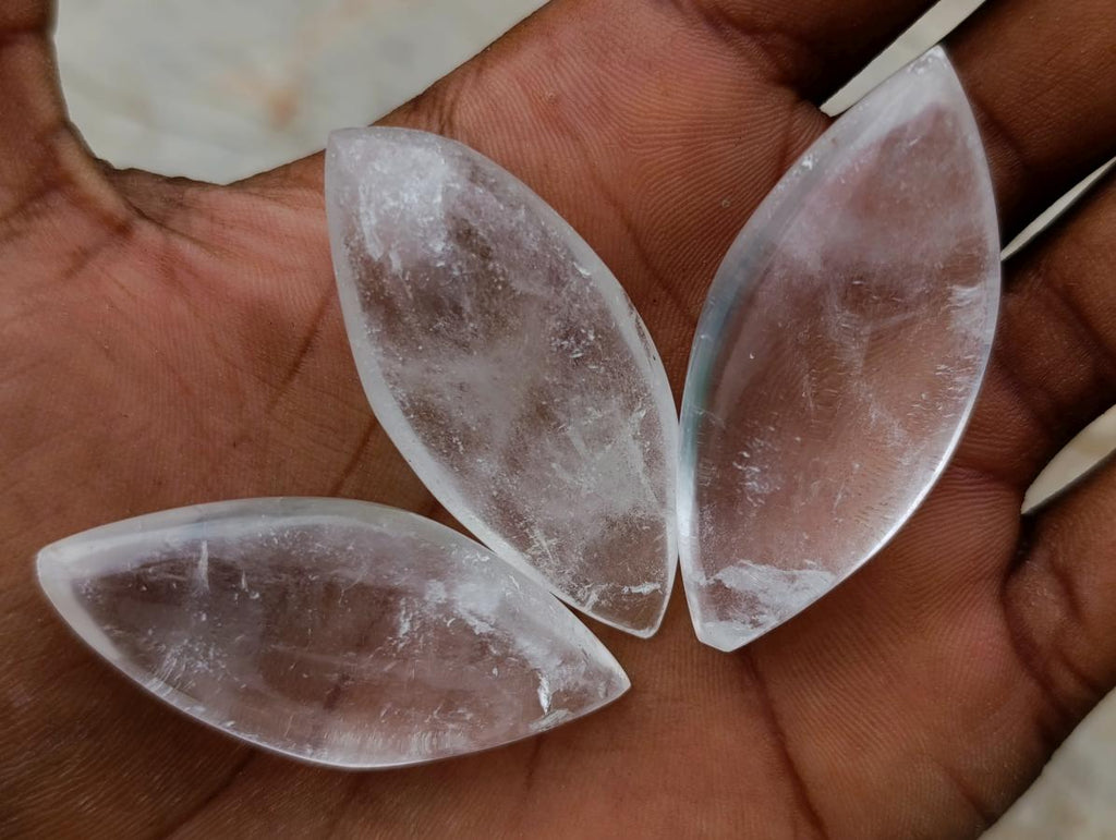 Polished Rock Crystal Quartz "Angel Tears" Jewellery Size Free Forms x 35 From Madagascar - Toprock Gemstones and Minerals 