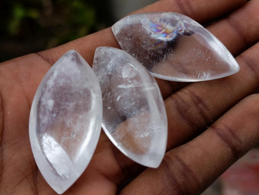 Polished Rock Crystal Quartz "Angel Tears" Jewellery Size Free Forms x 35 From Madagascar - Toprock Gemstones and Minerals 