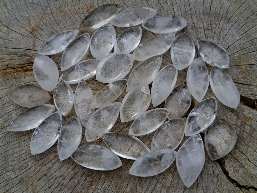 Polished Rock Crystal Quartz "Angel Tears" Jewellery Size Free Forms x 35 From Madagascar - Toprock Gemstones and Minerals 