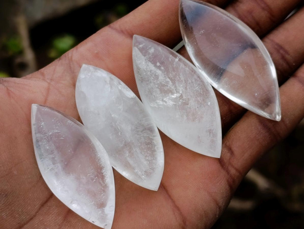 Polished Rock Crystal Quartz "Angel Tears" Jewellery Size Free Forms x 35 From Madagascar - Toprock Gemstones and Minerals 