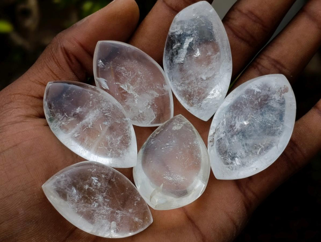 Polished Rock Crystal Quartz "Angel Tears" Jewellery Size Free Forms x 35 From Madagascar - Toprock Gemstones and Minerals 