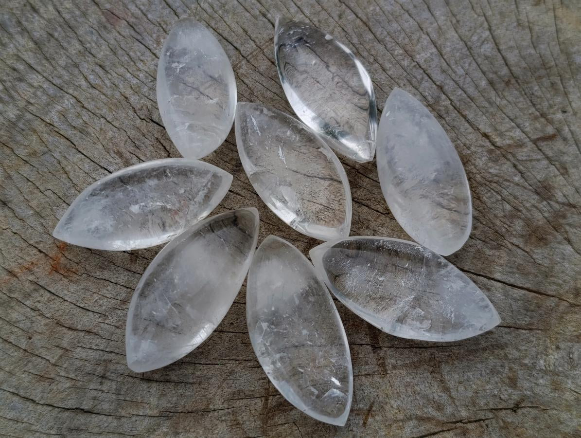 Polished Rock Crystal Quartz "Angel Tears" Jewellery Size Free Forms x 35 From Madagascar - Toprock Gemstones and Minerals 