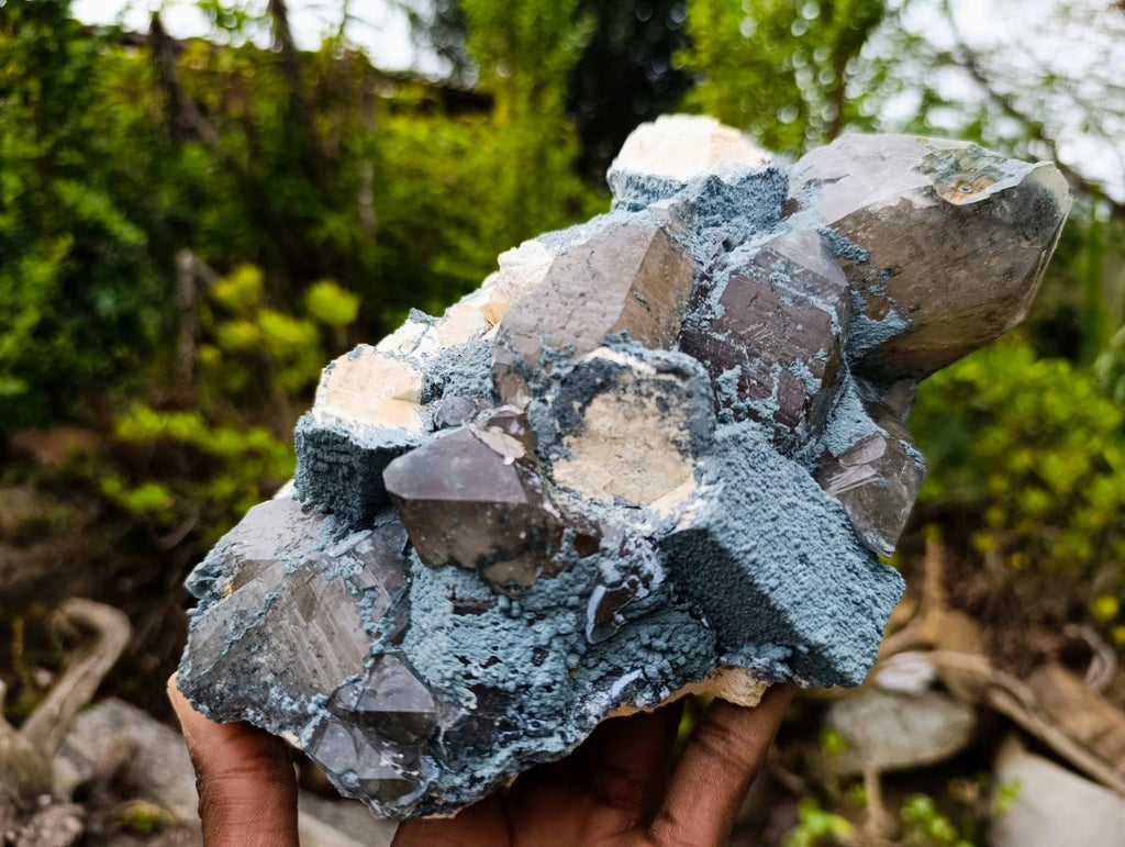 Natural Large Smokey Quartz Clusters with Associated Minerals x 1 From Erongo, Namibia - Toprock Gemstones and Minerals 