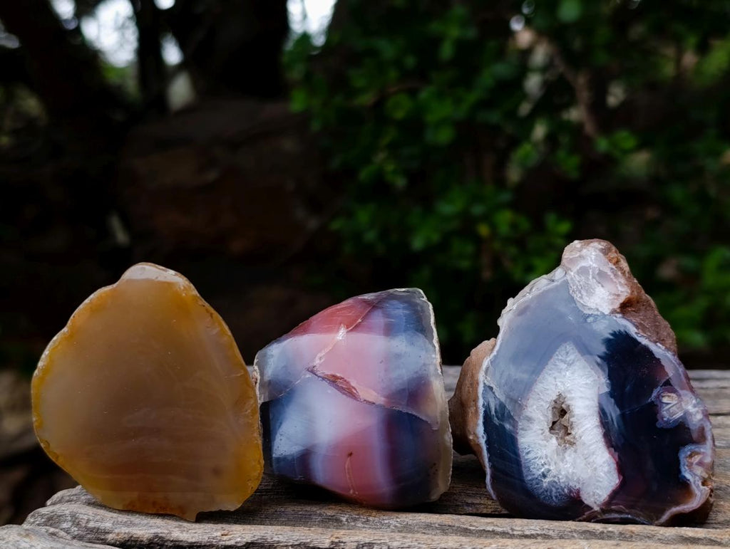 Polished One Side Red Shashe River Agate Nodules x 16 From Shashe River, Zimbabwe - Toprock Gemstones and Minerals 