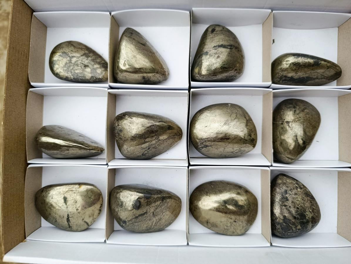 Polished Basalt Pharaoh Stone Free Forms x 12 From Iron Duke Mine, Zimbabwe - Toprock Gemstones and Minerals 