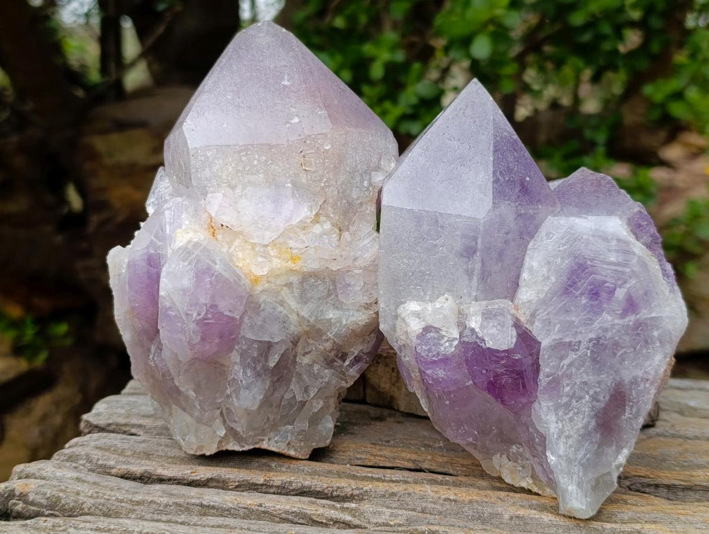 Natural Large Jacaranda Amethyst Single Crystals x 3 From Mumbwa, Zambia - Toprock Gemstones and Minerals 