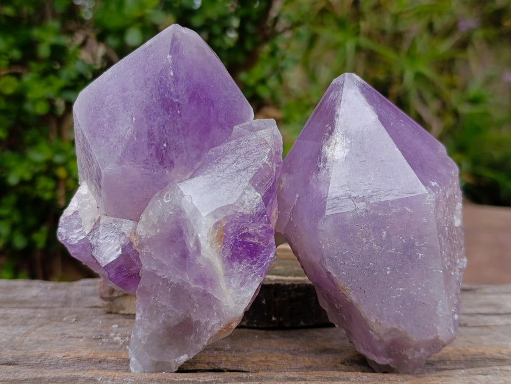 Natural Large Jacaranda Amethyst Single Crystals x 3 From Mumbwa, Zambia - Toprock Gemstones and Minerals 