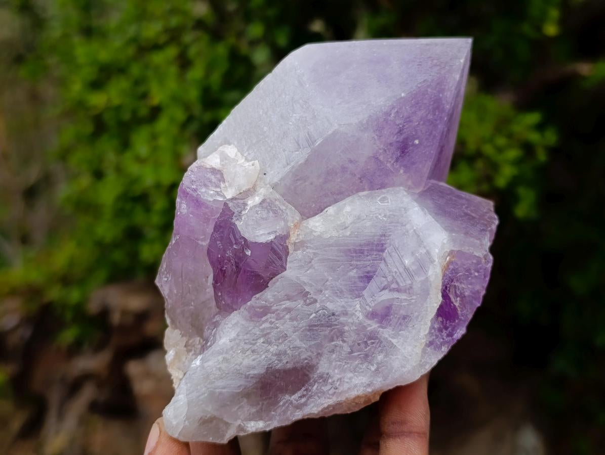 Natural Large Jacaranda Amethyst Single Crystals x 3 From Mumbwa, Zambia - Toprock Gemstones and Minerals 