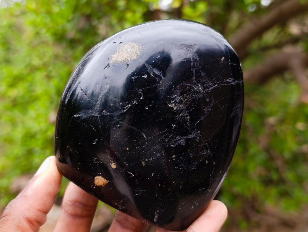 Polished Black Tourmaline Standing Display Pieces x 3 From Madagascar - Toprock Gemstones and Minerals 