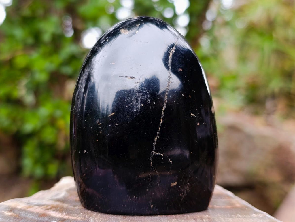 Polished Black Tourmaline Standing Display Pieces x 3 From Madagascar - Toprock Gemstones and Minerals 
