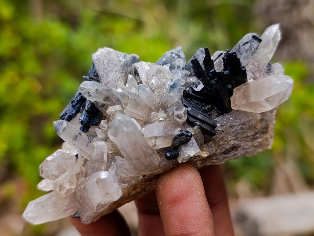 Natural Schorl Black Tourmaline Cluster Specimens with Associated Minerals x 12 From Erongo, Namibia - Toprock Gemstones and Minerals 