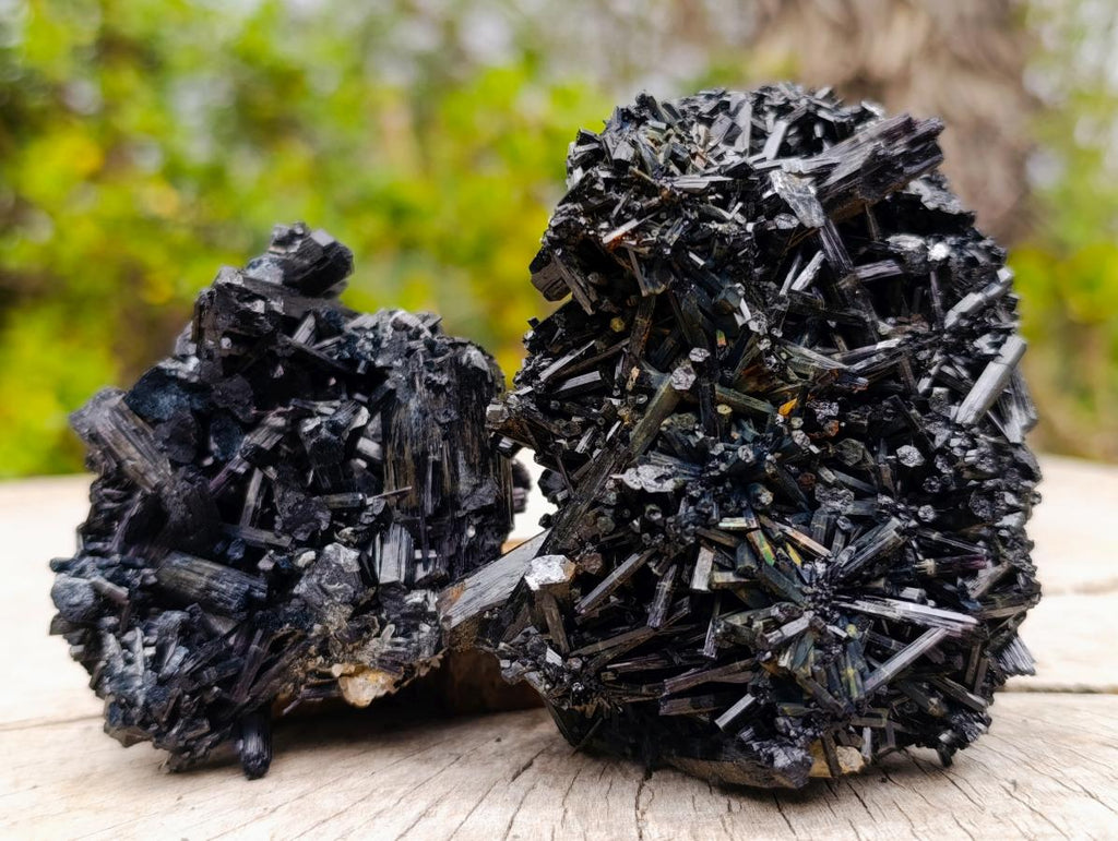 Natural Schorl Black Tourmaline Cluster Specimens with Associated Minerals x 12 From Erongo, Namibia - Toprock Gemstones and Minerals 