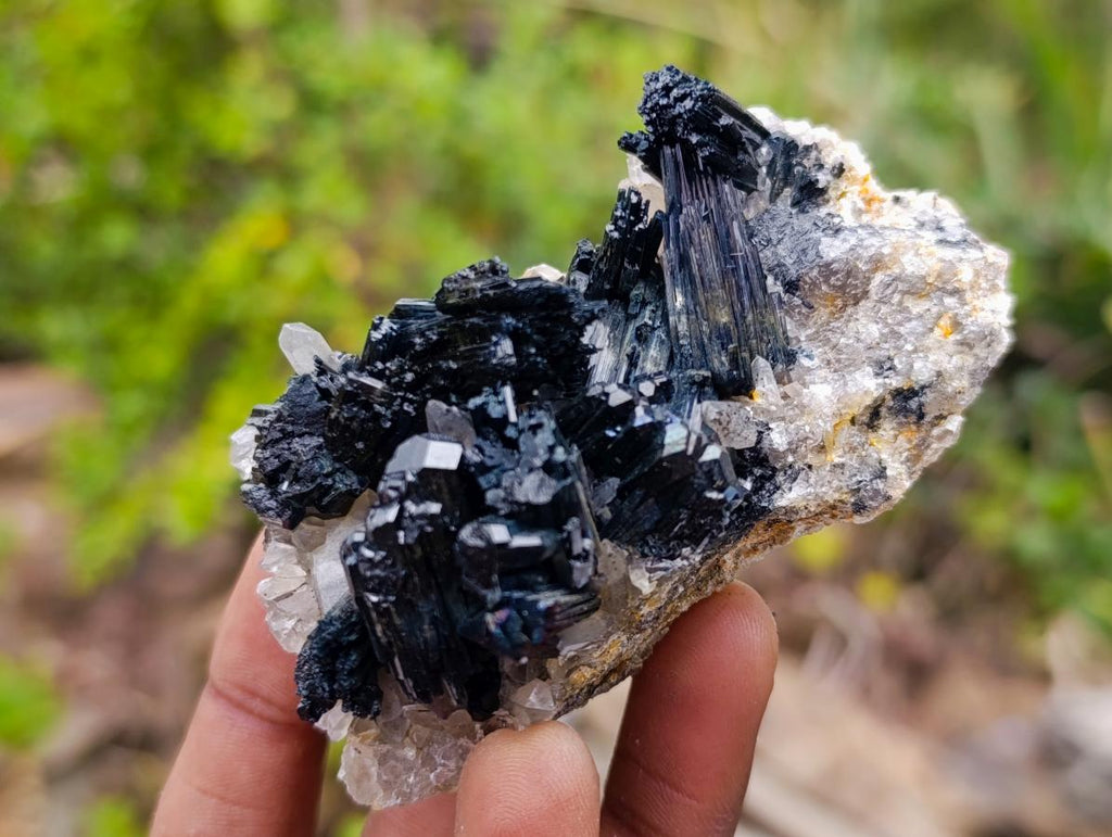 Natural Schorl Black Tourmaline Cluster Specimens with Associated Minerals x 12 From Erongo, Namibia - Toprock Gemstones and Minerals 