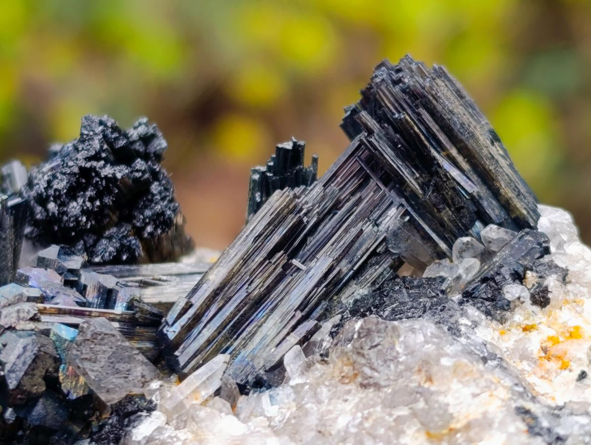 Natural Schorl Black Tourmaline Cluster Specimens with Associated Minerals x 12 From Erongo, Namibia - Toprock Gemstones and Minerals 